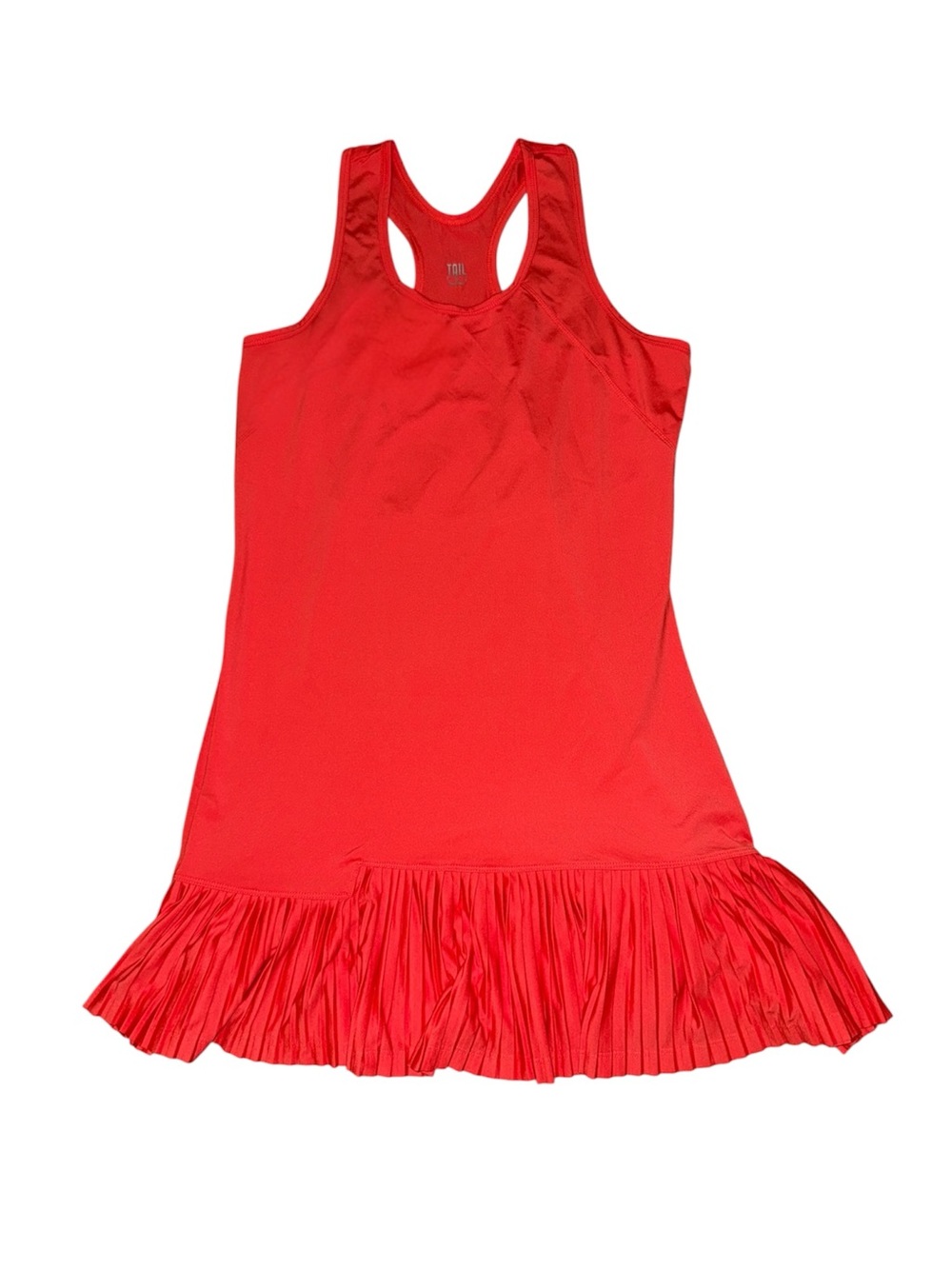 Tail Activewear Tennis Dress S Red Racerback Pleated Ruffle Hem Golf Athletic